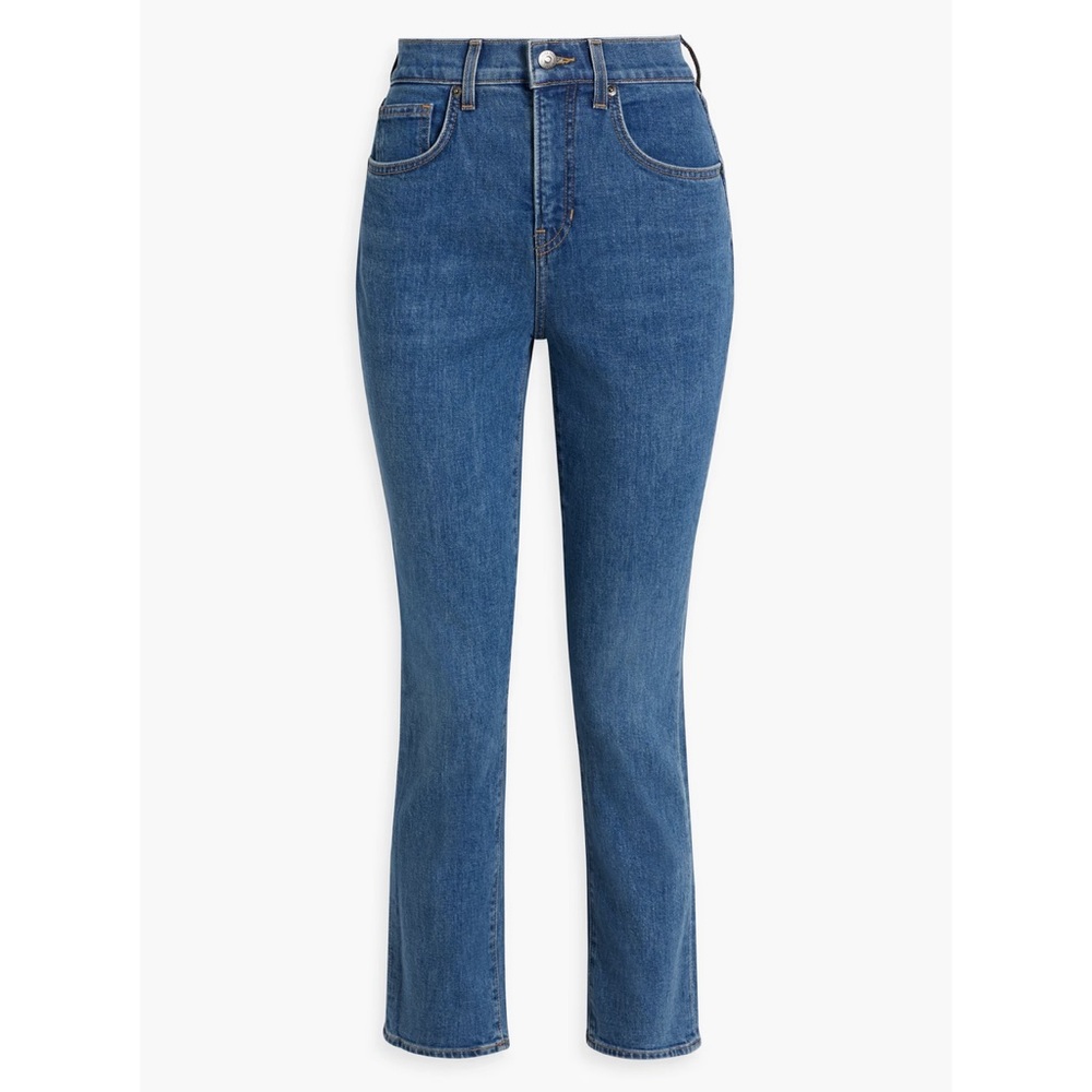 Veronica beard alenah slim straight high rise jean 27 wash mid morning sun